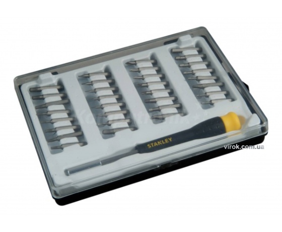 Фото 2 - Викрутка-тримач з прецизійними насадками STANLEY SL PH HEX TORX 17 шт + кейс