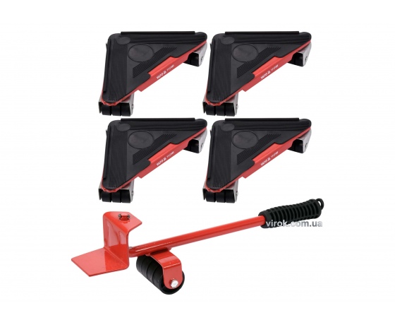 Фото 2 - Набір для переміщення меблів YATO 300 кг 70 мм 5 шт