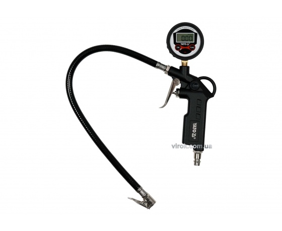 Фото 2 - Пістолет для накачування шин YATO з цифровим LCD манометром 0.8 МПА 1/4