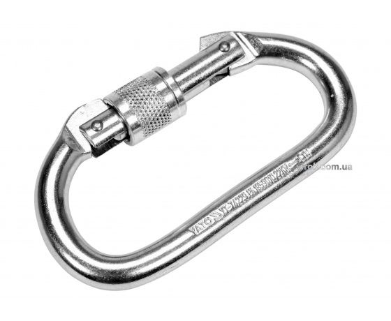 Фото 2 - Карабін сталевий автозамикаючий YATO з зазором блокування 16 мм 115 х 55 мм