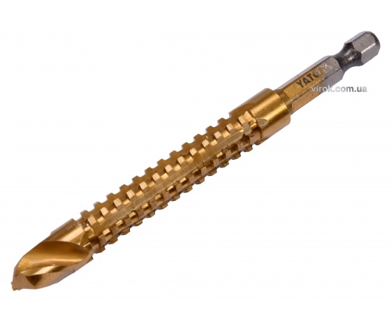 Фото 2 - Свердло фрезерувальне по металу YATO HSS-TIN 10 x 105 мм HEX - 1/4