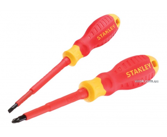 Фото 2 - Набір викруток діелектричних STANLEY PZ2 і SL4 x 100 мм VDE до 1000 В 2 шт