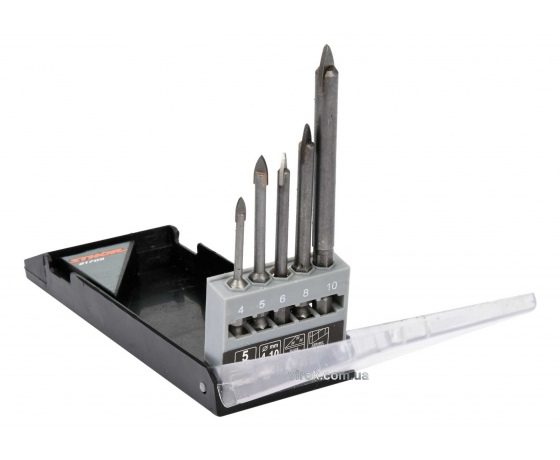 Фото 2 - Набір свердл по склу і кераміці STHOR 4-10 мм HEX-1/4