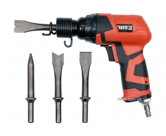 Фото 2 - Молоток відбійний пневматичний YATO 113 л/хв 6.3 бар + 4 долота