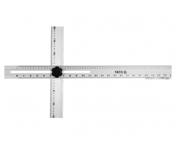 Фото 2 - Кутник алюмінієвий YATO з двох лінійок з метричними і дюймовими шкалами 600 x 360 мм