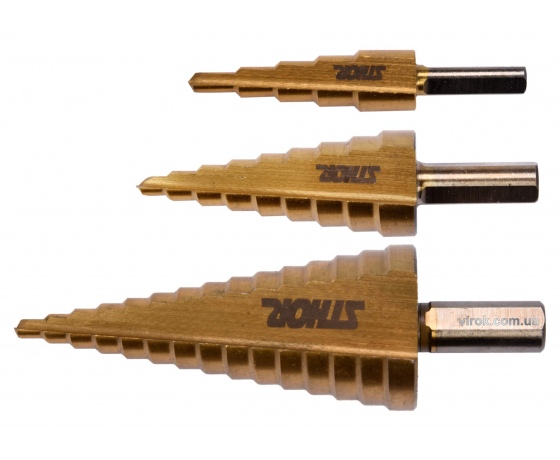 Фото 2 - Свердла конічні ступінчасті по металу STHOR 4-32 мм HSS 4241 3 шт