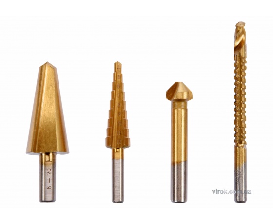 Фото 2 - Свердла універсальні різновидні по металу STHOR 8-20 мм 4-12 мм 12.4 мм 6 х 90 мм HSS 4241 4 шт