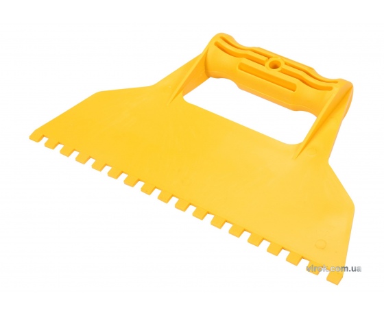 Фото 2 - Шпатель для сумішей і клея пластиковий VOREL 225 мм зуб 6 х 6 мм