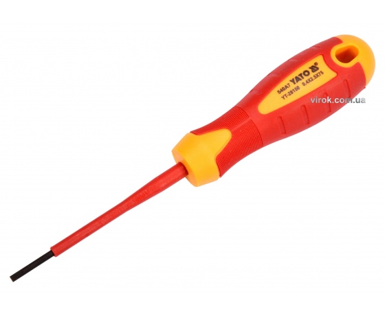 Фото 2 - Викрутка діелектрична плоска YATO SL2.5 x 75 мм VDE до 1000 В