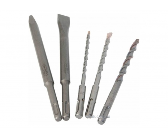 Фото 2 - Набір свердл SDS-Plus AEG 6, 8, 10 мм 160 мм + долота 200 мм і 200 x 20 мм 5 шт в футлярі (4932352653)