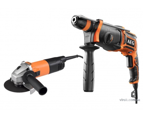 Фото 2 - Перфоратор KH24IE + кутова шліфмашина WS8-115S AEG в футлярі (4935459607)