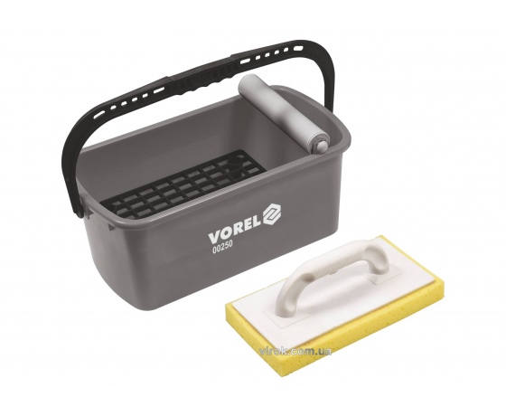 Фото 2 - Відро пластикове з валиком і теркою з губкою для плиточних робіт VOREL 10 л 41.5 х 22 х 17.5 см