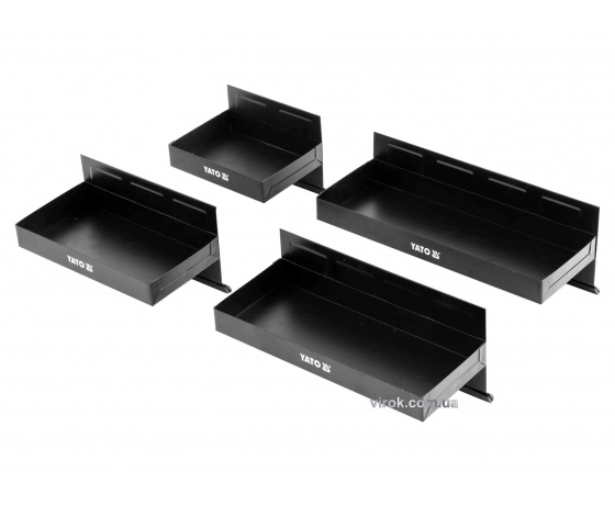 Фото 2 - Полиці магнітні YATO L x W x H - 31/ 27/ 21/ 15.5 x 12 x 11.5 см 4 шт