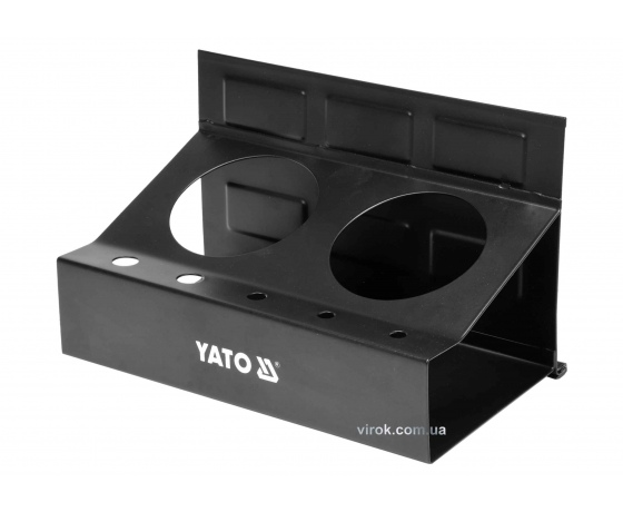 Фото 2 - Полиця магнітна YATO з 2 велими і 5 малими отворами 215 x 120 x 130 мм