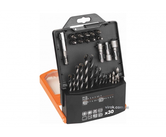 Фото 2 - Набір свердл і викруткових насадок AEG 30 шт в футлярі (4932430410)