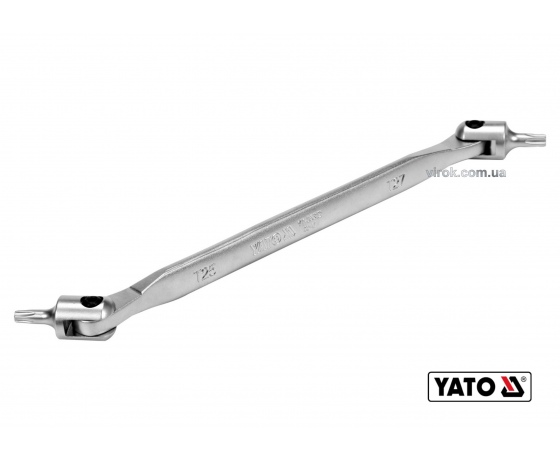 Фото 2 - Ключ TORX двосторонній на шарнірах YATO Т25 х Т27 216 мм Cr-V