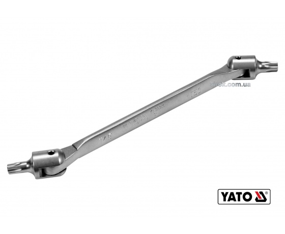 Фото 2 - Ключ TORX двосторонній на шарнірах YATO Т45 х Т50 243 мм Cr-V