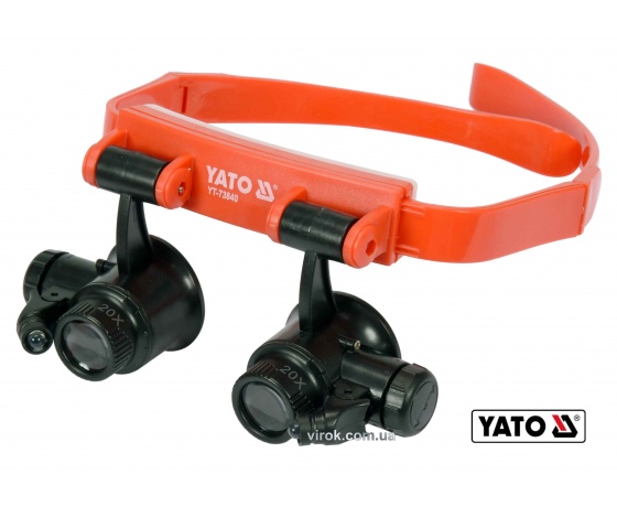 Фото 2 - Лупи на голову з підсвіткою YATO 2 LED 4 пари з кратністю х10, х15, х20, х25
