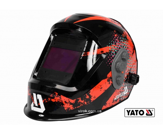Фото 2 - Маска зварювальника з автозатемнювальним світлофільтром YATO 100 х 60 мм