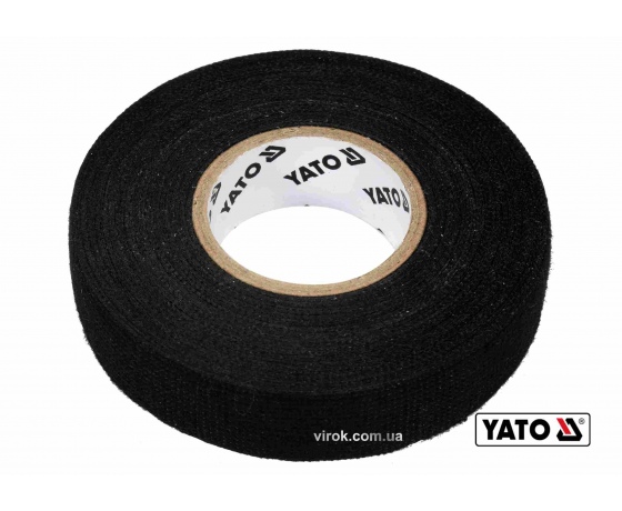 Фото 2 - Стрічка ізоляційна на тканинній основі чорна YATO 15 м x 19 x 0.3 мм -40°С - +105°С