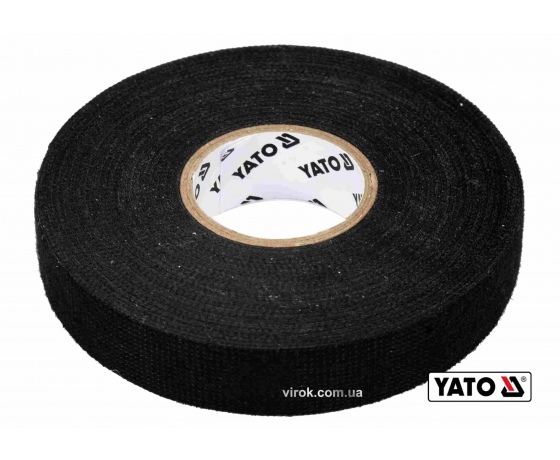 Фото 2 - Стрічка ізоляційна на тканинній основі чорна YATO 25 м x 19 x 0.3 мм -40°С - +105°С
