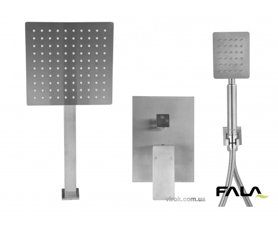 Фото 2 - Душовий комплект прихований в стіні STEELY S FALA 2 функції шланг 1.5 м