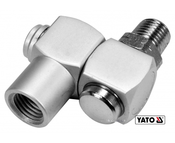 Фото 2 - З'єднання пневматичне на шарнірі YATO з обертовим 360° наконечником Ø1/4