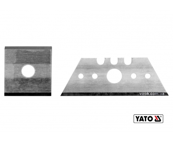 Фото 2 - Леза змінні до рубанка по г/к плитах YT-76260 YATO трапеційне- 53 х 18 х 32 мм квадрат- 23 мм 2 шт