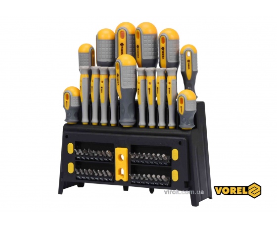 Фото 2 - Набір викруток і викруткових насадок VOREL Cr-V 50 шт