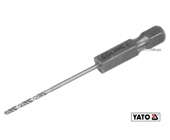 Фото 2 - Свердло по металу YATO 1.5 x 57/26 мм HEX-1/4