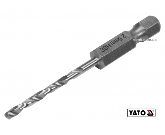 Фото 2 - Свердло по металу YATO 2.5 x 57/26 мм HEX-1/4