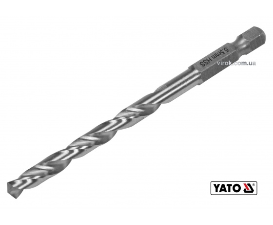Фото 2 - Свердло по металу YATO 5.5 x 93/57 мм HEX-1/4