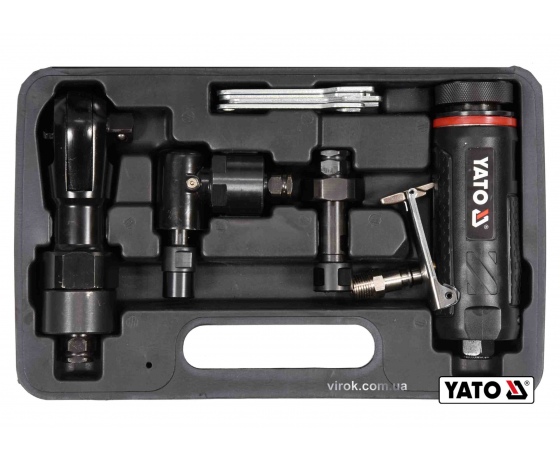 Фото 2 - Набір пневматичних інструментів: тріщатка, шліфмашинки кутова і пряма YATO 1/2