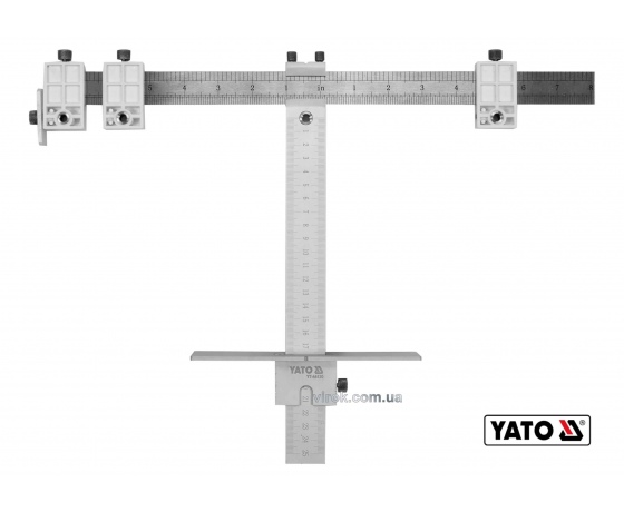 Фото 2 - Шаблон для розмітки отворів Т-подібний YATO 250 мм + чохол