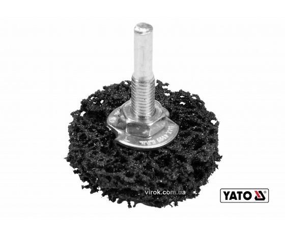 Фото 2 - Щітка дискова з синтетичного волокна до дрилі YATO Ø50 мм 4500 об/хв зі шпинделем Ø6 мм