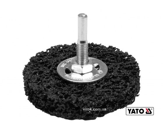 Фото 2 - Щітка дискова з синтетичного волокна до дрилі YATO Ø75 мм 4500 об/хв зі шпинделем Ø6 мм