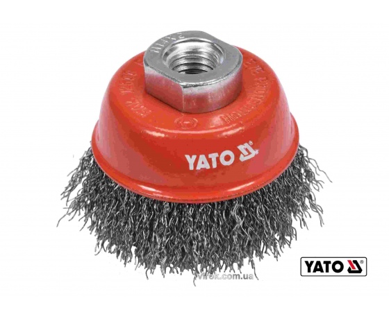 Фото 2 - Щітка чашка зачисна з нержавіючої сталі до КШМ YATO Ø65 мм 12500 об/хв М14