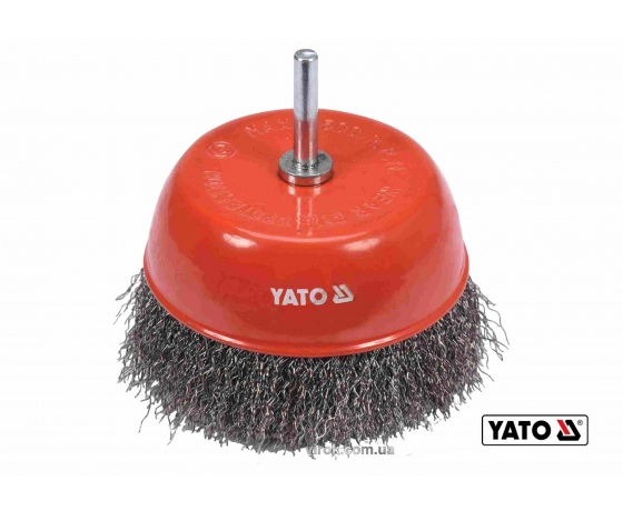 Фото 2 - Щітка чашка зачисна з нержавіючої сталі до дрилі YATO Ø100 мм 6500 об/хв зі шпинделем Ø6 мм