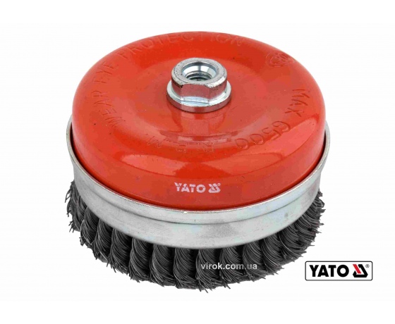 Фото 2 - Щітка чашка зачисна зі сталевих плетених дротів до КШМ YATO Ø125 мм 6500 об/хв М14