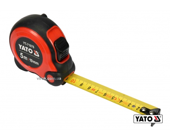 Фото 2 - Рулетка YATO 5 м x 19 мм зі сталевою стрічкою і нейлоновим покриттям і подвійним блокуванням