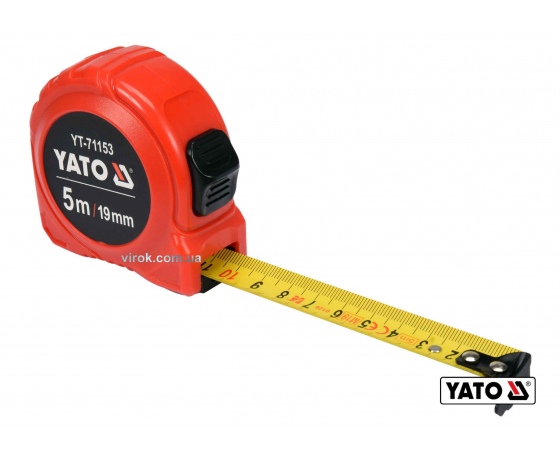 Фото 2 - Рулетка YATO 5 м x 19 мм зі сталевою стрічкою і нейлоновим покриттям і подвійним блокуванням