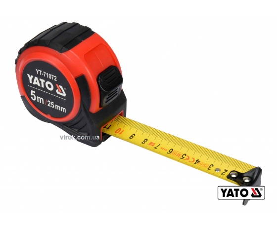 Фото 2 - Рулетка YATO 5 м x 25 мм зі сталевою стрічкою і нейлоновим покриттям