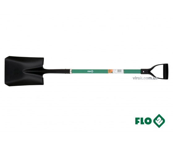 Фото 2 - Лопата совкова трапецієвидна FLO 22.5 x 29 x 120 см сталева основа скловолоконна ручка