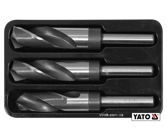 Фото 2 - Набір свердл по металу YATO HSS 4241 Ø22-24-25 мм 75/150 мм до нержавіючої і конструкційної сталі 3 шт