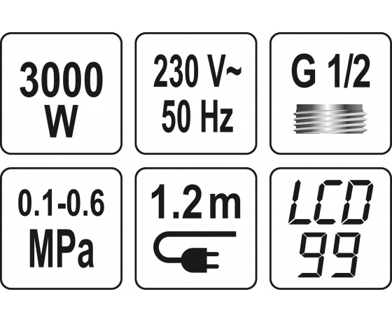 Фото 3 - Нагрівач води з LCD-дисплеєм KALTA-4 FALA 3 кВт до 60°С 0.1-0.6 Мпа + душовий комплект