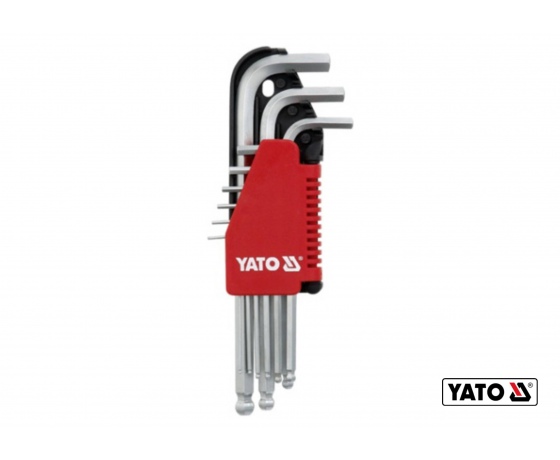 Фото 2 - Набір ключів шестигранних Г-подібних з кулькою YATO HEX 1.5-10 мм 9 шт