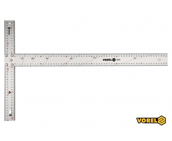 Фото 2 - Кутник алюмінієвий VOREL 600 х 390 мм з розмітками кутів 15-75°