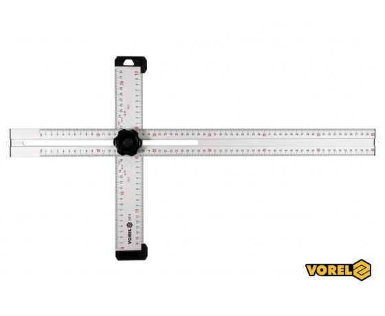 Фото 2 - Кутник алюмінієвий регулювальний VOREL 600 х 320 мм з розмітками кутів 30-75°