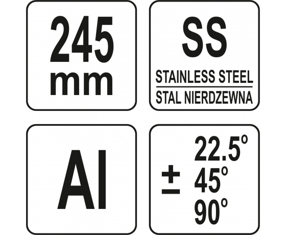 Фото 3 - Ножиці для пластику гуми вінілу YATO 245 мм для різання під кутом 22.5° і 45° Cr-V