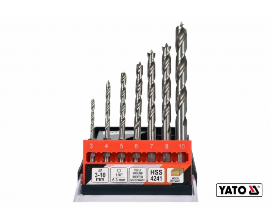 Фото 2 - Свердла по дереву спіральні YATO Ø3-4-5-6-7-8-10 мм HEX 1/4